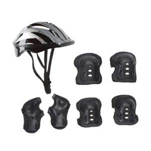 Ioensy - Muelas De Rodilla Del Casco Para Patinetas Para Niños Puestos Para Niños Al Aire Libre Niños Negros