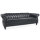 thumbnail image 3 of 84.65" BLACK PU Rolled Arm Chesterfield Three Seater Sofa., 3 of 3