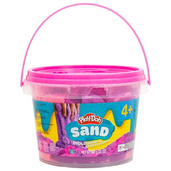 Cubo dúo de arena Play-Doh Sand en balde dos colores rosa y morado