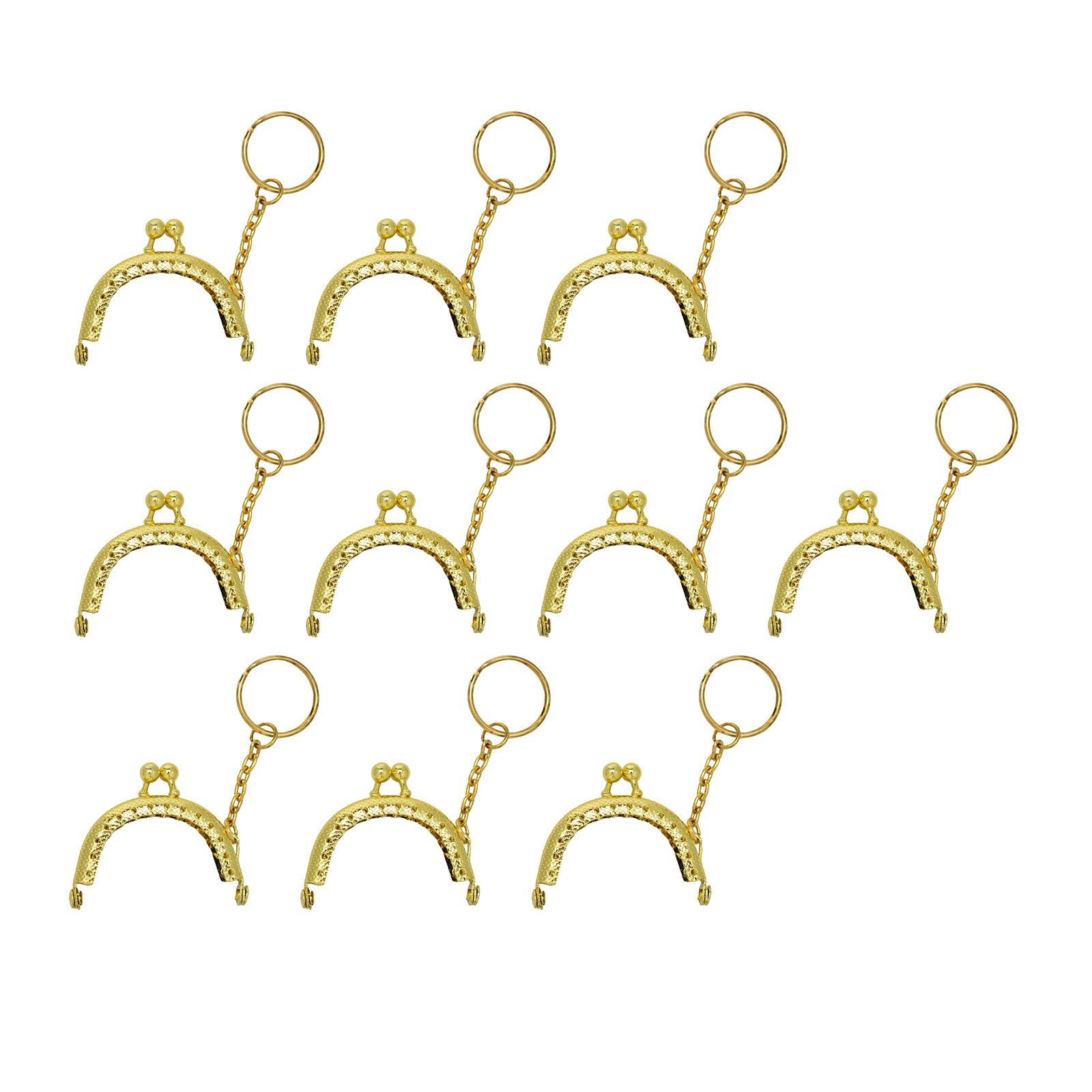 Magideal - 10 Uds. De Monedero Cierre , Marcos De 5 Cm/2 Pulgadas, Metal Para Monedero, Moneda Con Llavero Para Monedero, , , Oro