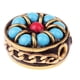 thumbnail image 1 of estilo tibetano hecho a mano cuentas de nepal latón w / coral y turquesa azul, 1 of 5