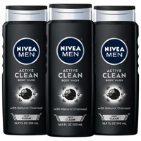 Gel De Baño Nivea Men Deep Active Clean Charcoal, 500 Ml, Paquete De 3