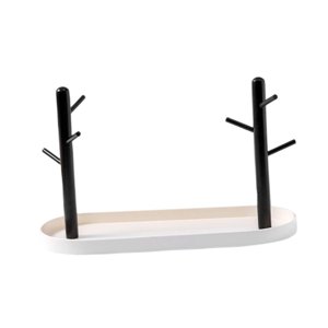 Ioensy - Bandeja Elegante Y Multifuncional Para La Entrada, Para Mesa, Tobilleras Y Collares, Color Blanco Doble.