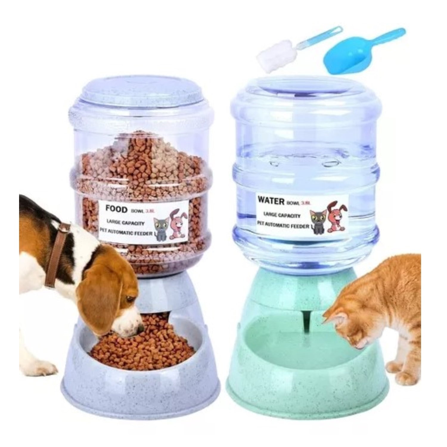 Citohome - Pack 2 Dispensador Agua / Comida Para Gatos Y Perros Mascota