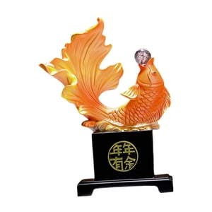 Magideal - Estatua Animal De La Carpa De La Estatuilla De La Escultura De Los Pescados De La Resina Para La Decoración De La Entrada Del Hogar De La Mesa Del Hot
