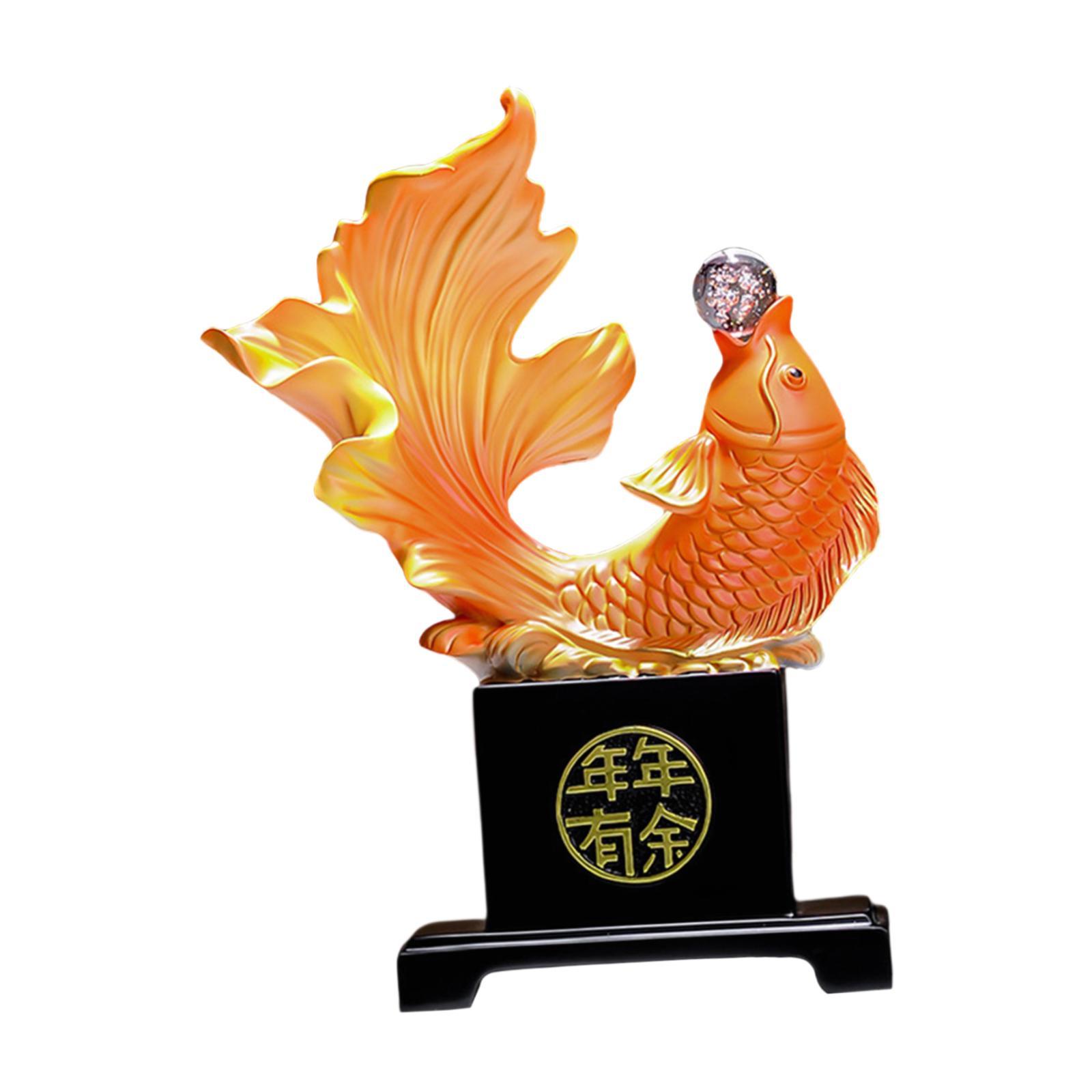 Magideal - Estatua Animal De La Carpa De La Estatuilla De La Escultura De Los Pescados De La Resina Para La Decoración De La Entrada Del Hogar De La Mesa Del Hot