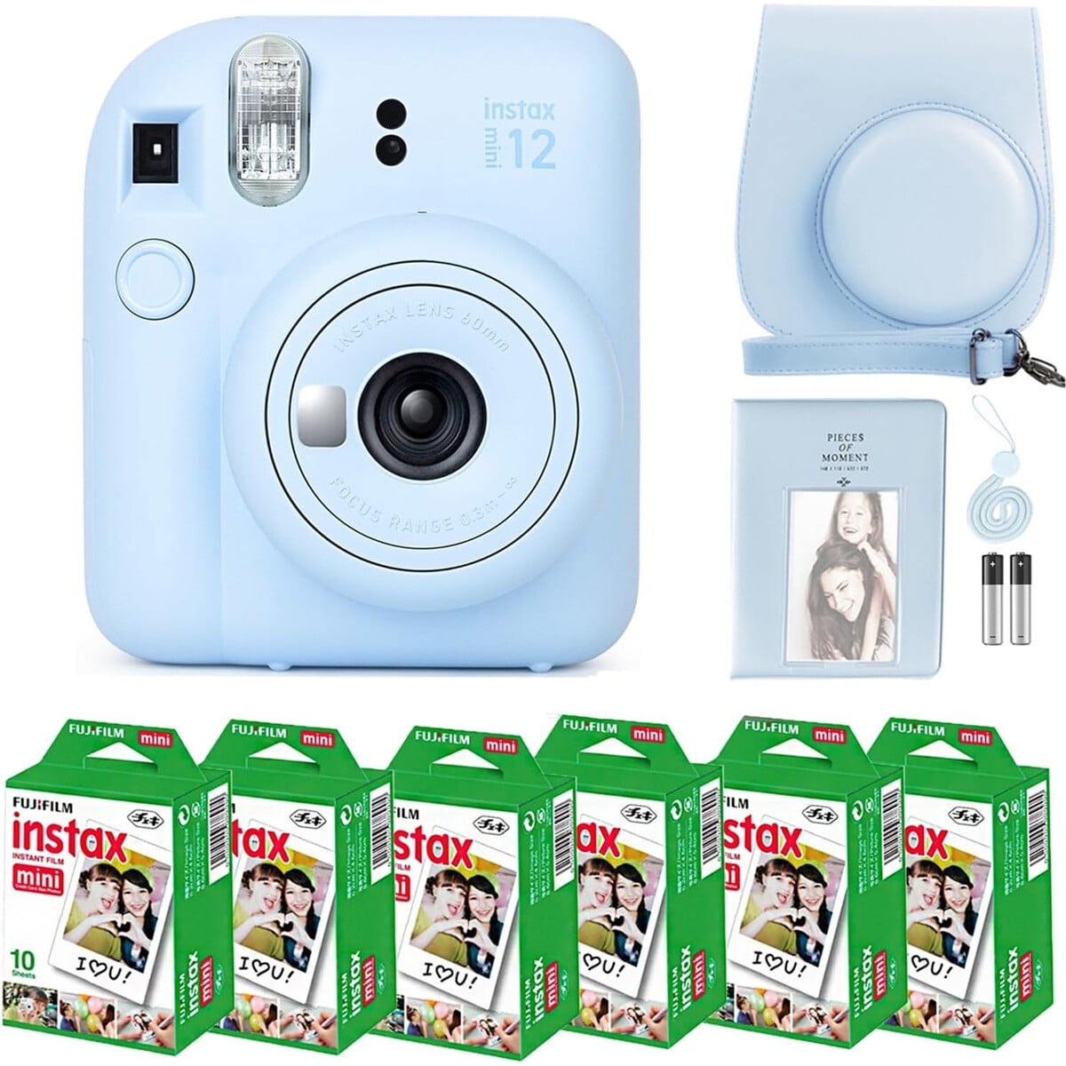 Camara Instantanea Fujifilm Instax Mini 12 Azul Pastel Pack 60 Fotos
