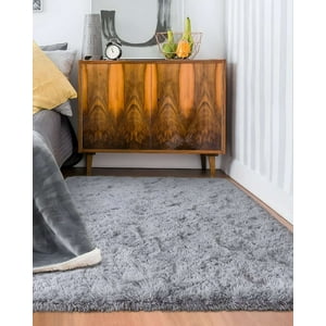 Teng Fei - Alfombra Peluda Suave 180 X 200 Cm Primera Calidad Gris