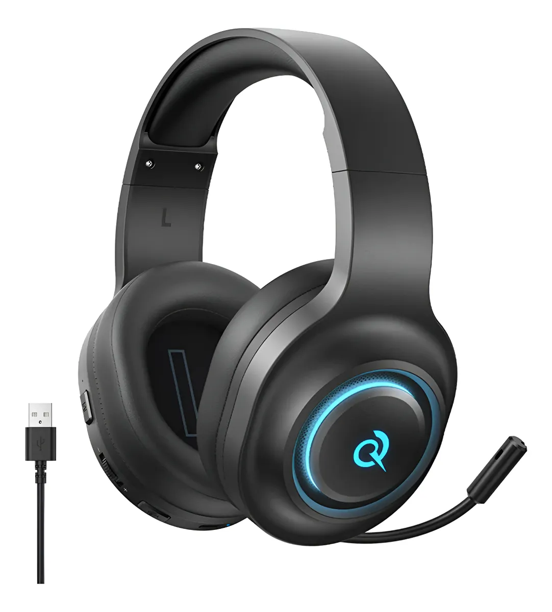 Qcy V200 Versión Estándar Auriculares Juegos Con Cable Y Mic Negro