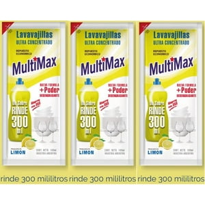 Multimax - Lavaloza Ultra Concentrado Para Diluir Rinde 300Ml C/U