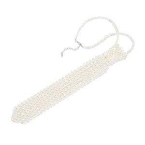 Bothyi - Elegante Collar De Perlas, Corbata, Camisa, Corbata Para Fiesta, Boda, Playa.