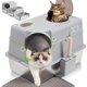 thumbnail image 1 of Caja de arena Nyutu XL de acero inoxidable gris claro, 1 of 8