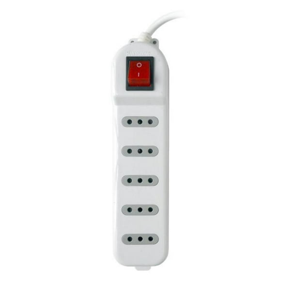 Alargador Zapatilla con Switch 5 Posiciones 5mts Blanco