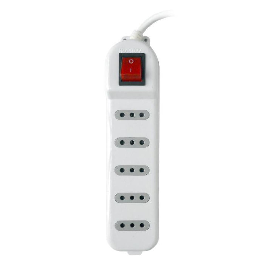 Alargador Zapatilla Con Switch 5 Posiciones 5Mts Blanco