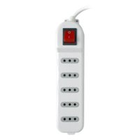 Macrotel - Alargador Zapatilla Con Switch 5 Posiciones 5Mts Blanco