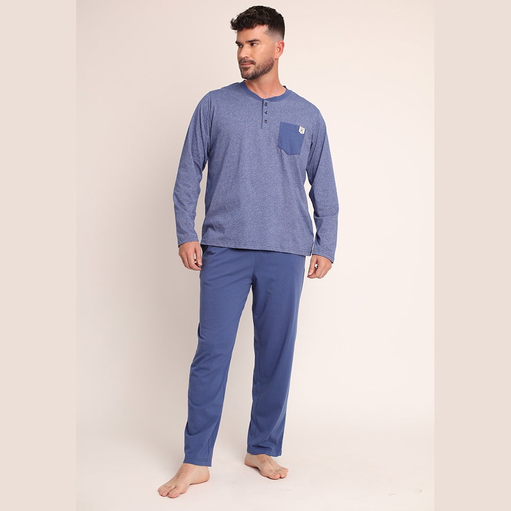 Mon Amour - Pijama Algodón Liso Tela Melange Abotonado 2612074 - Xxl
