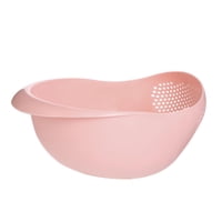 Magideal - Tazón De Colador Para Lavadora De Arroz, Colador De Pasta, Cesta De Drenaje, Colador Portátil, Tazón De Lavado De Arroz Versátil, Colador De Tazón De Rosa