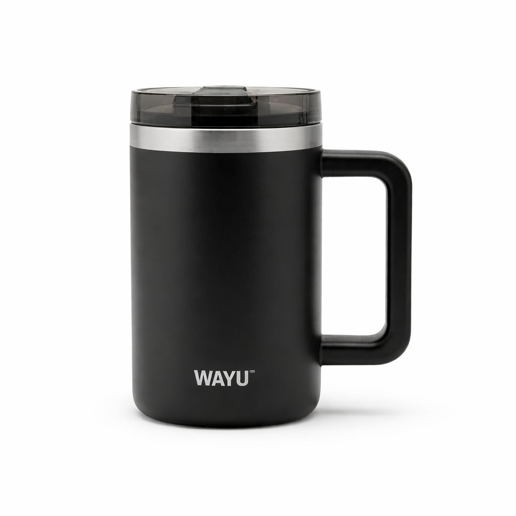 Mug Termico Wayu 650ml Acero Inoxidable Negro