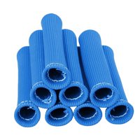 Magideal - Envoltura De Botas De Alambre De Bujía De 8 Uds Para Protección Térmica De Camión De Coche Cubierta De Protección Térmica Universal Cubierta De Calor Azul