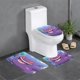 thumbnail image 1 of Gengar Juego de 3 alfombras de baño de coral fleece: tapete de baño + alfombra de inodoro en forma de U + funda de tapa de inodoro en forma de O, 1 of 6