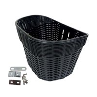 Ioensy - Cesta Para Bicicleta Cesta Para Manillar De Estilo Retro Desmontable De Ratán De Imitación Duradera S Negro