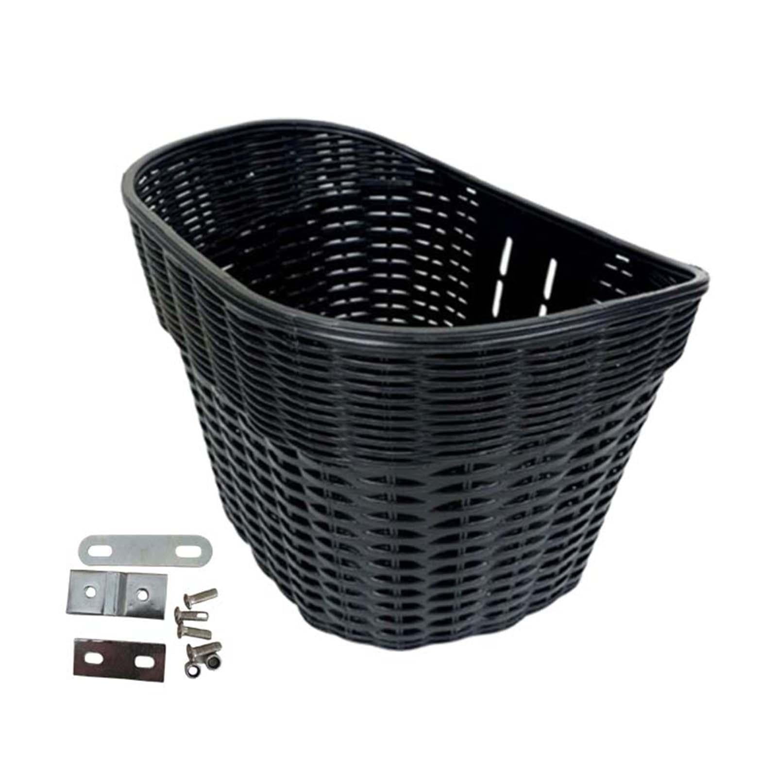 Magideal - Cesta Delantera Para Bicicleta Cesta Para Bicicleta Extraíble Para Niños Y Adultos Fácil De Instalar Portaequipajes Portátil De Estilo Vintage Cesta P Negro Grande