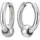 thumbnail image 1 of Pendientes de aro con bisagras de acero inoxidable con cuentas circulares para hombres y mujeres (2 unidades), 1 of 5