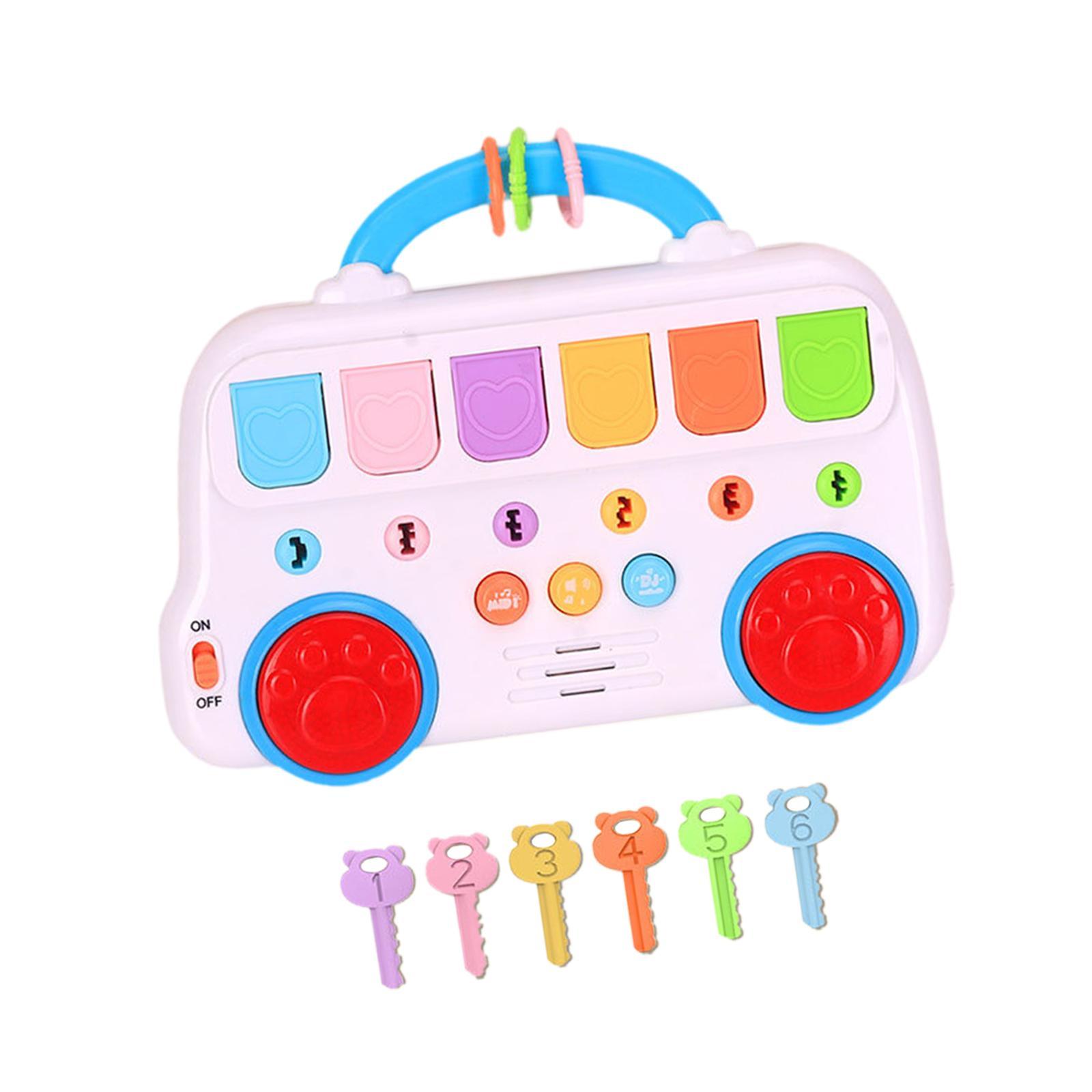 Bothyi - Causa De Autobús Animal Clave Causa Y Efecto Juguete Regalo De Juguete Toy De Viaje Portátil Mango De Juguete Musical