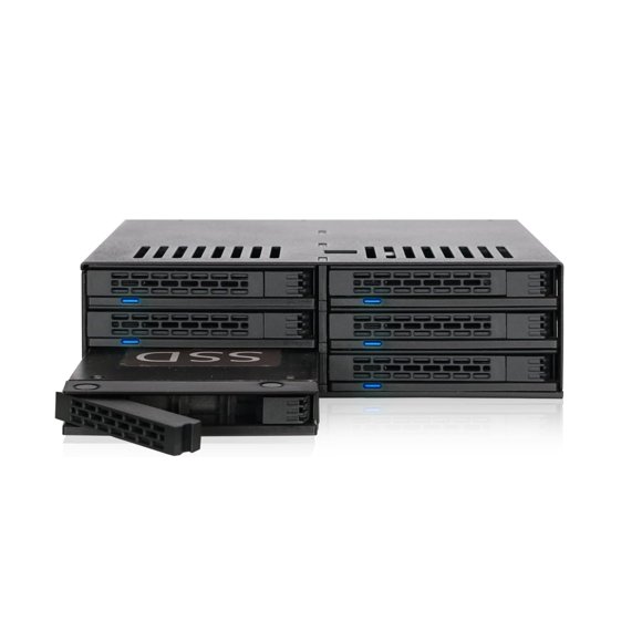 Caja externa para HDD ICY DOCK de 6 bahías 2.5" SATA/SAS con intercambio en caliente