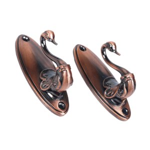 Magideal - 2X Ganchos Para Atar Cortinas, Juego De Ganchos Para Sombreros, Fácil De Instalar, Gancho Para Sujetar Cortinas Versátil, Soporte Para Colgar Cortinas Marrón Oscuro