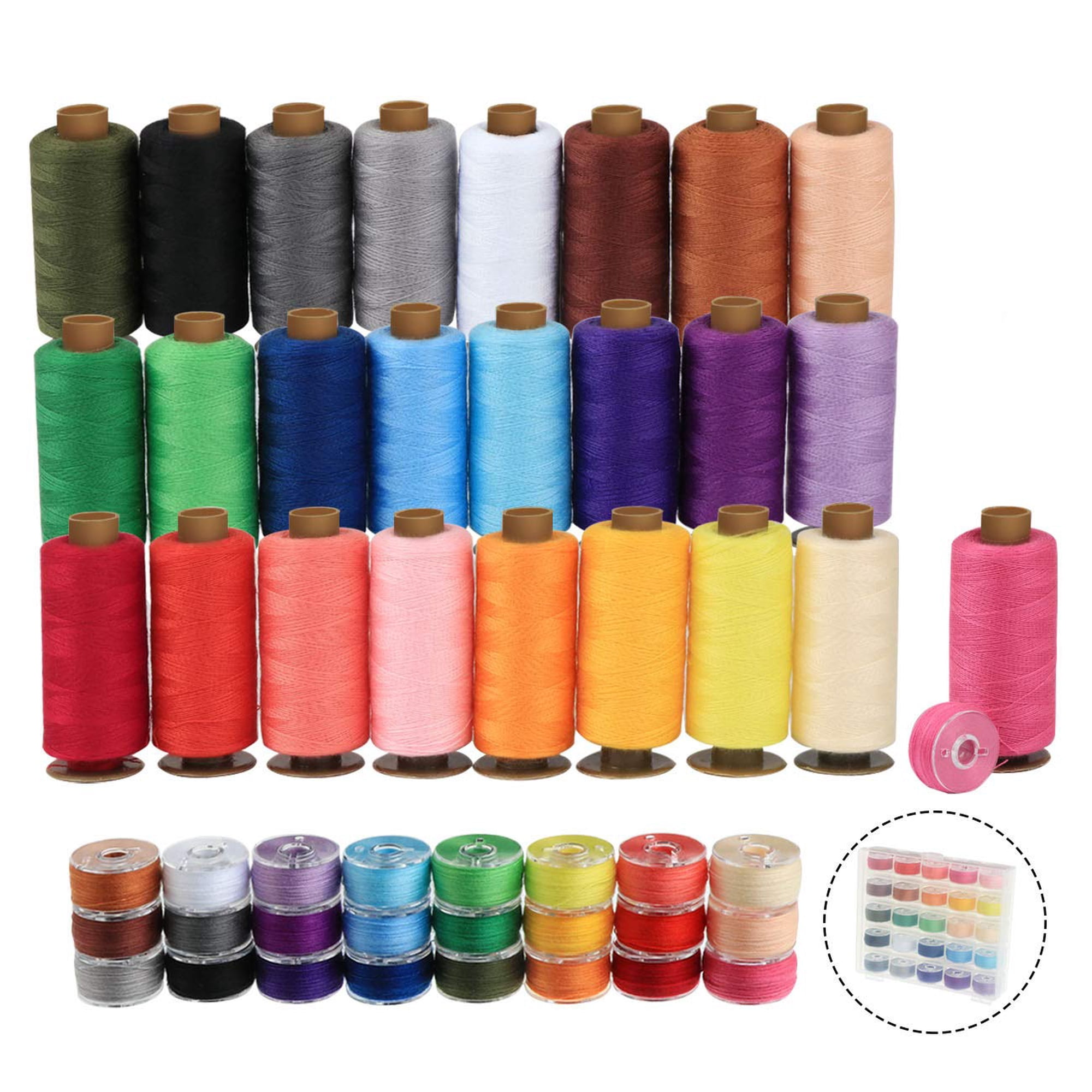 Kit De Hilo De Coser Ilauke, 50 Piezas, 400 M, Poliéster, 25 Colores