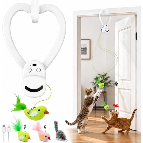 Interactive Cat Toys for Indoor Cats, Clip-On Automatic Flying Bird