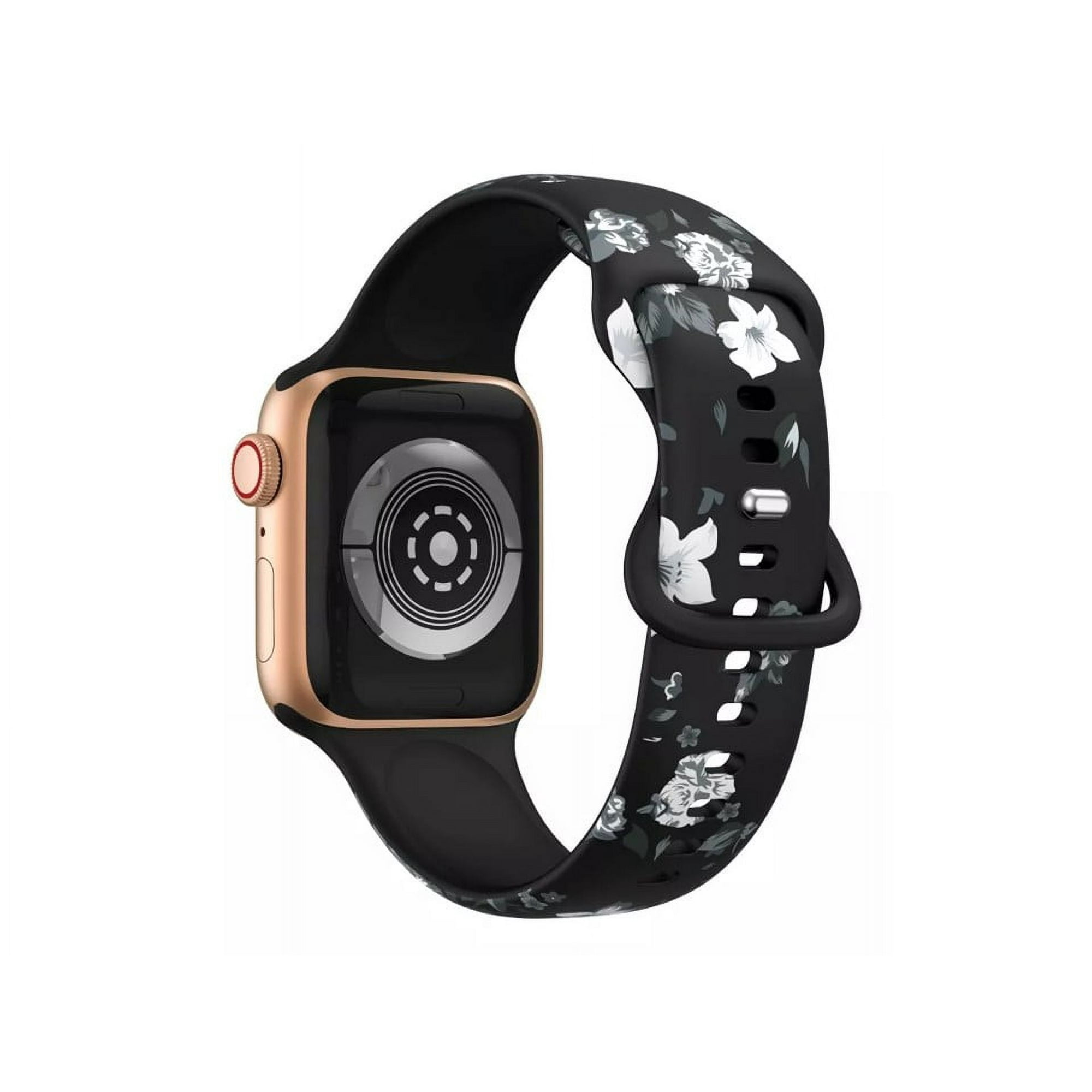 Correa Diseño Compatible Iwatch Apple Watch 38/40/41mm Flor Negra