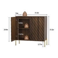 M&Ms - Sideboard Buffet With Storage, Mid-Century Modern Style Storage Cabinets, Walnut Sideboard For Living Room, Dining Room, Entryway, Hallway, Kitchen