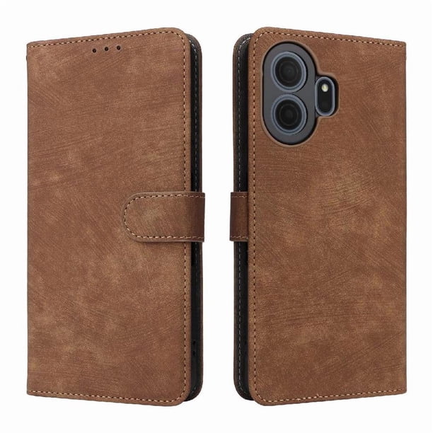Funda Billetera para TCL NxtPaper 70 Pro 5G con Soporte - Cartera de Cuero con Ranuras Marrón