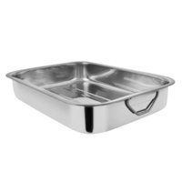 Genérico - Fuente Rectangular Con Azas Acero Inoxidable 35Cm Blanco