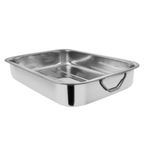 Genérico - Fuente Rectangular Con Azas Acero Inoxidable 35Cm Blanco