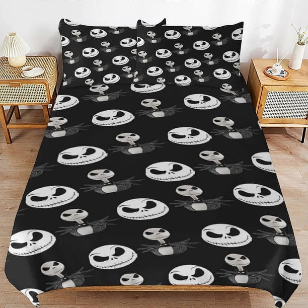 Nightmare Before Christmas Bedding Set Duvet Cover Comfortable and Lightweight Cartoon Bedding3 Piece