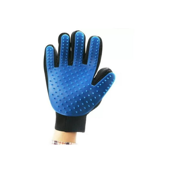 Guante Cepillo Quita Pelos Mascotas Perro Gato Color Azul Derecho