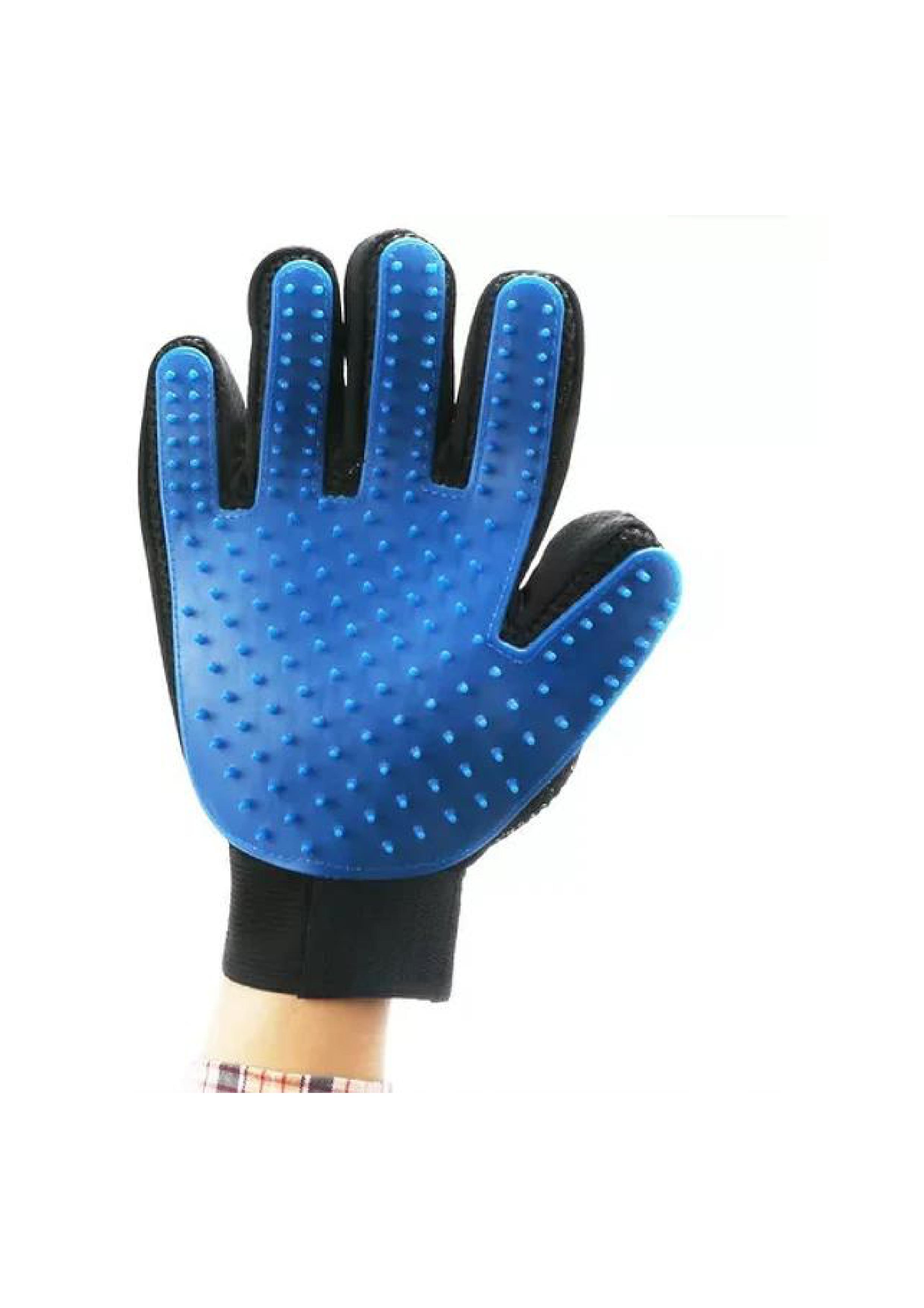 Juguetes. - Guante Cepillo Quita Pelos Mascotas Perro Gato Color Azul Derecho