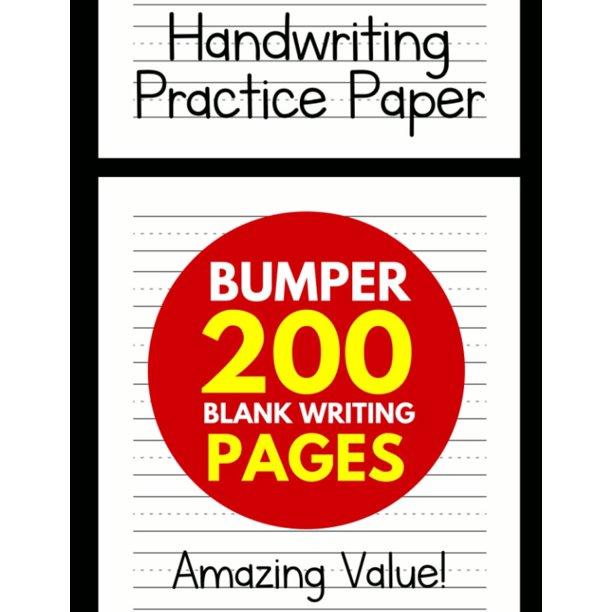 Handwriting Practice Paper for Kids: Bumper 200-Page Dotted Line Notebook (Handwriting Practice Paper Notebook / Blank Handwriting Practice Books For Kids)