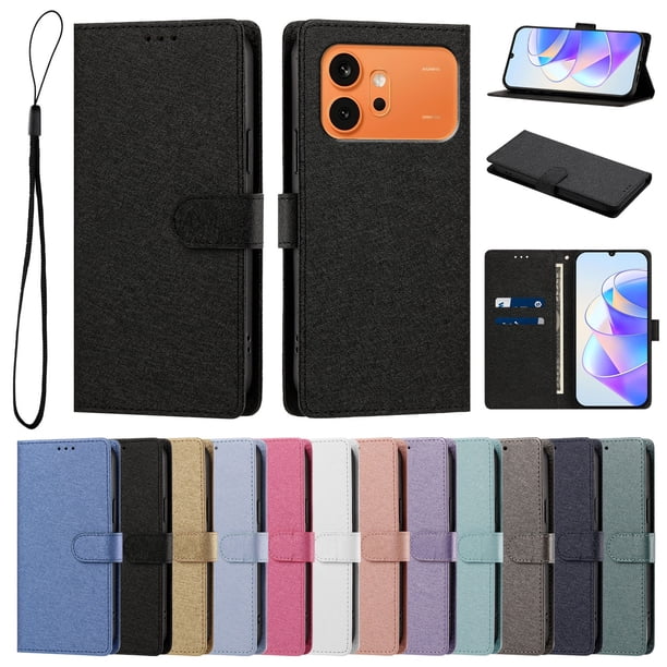 Cartera para Honor 600 con Soporte y Correa, Negro