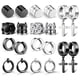 thumbnail image 1 of 10 pares de pendientes magnéticos de acero inoxidable con circonitas, sin perforaciones, para hombre. Material duradero., 1 of 5