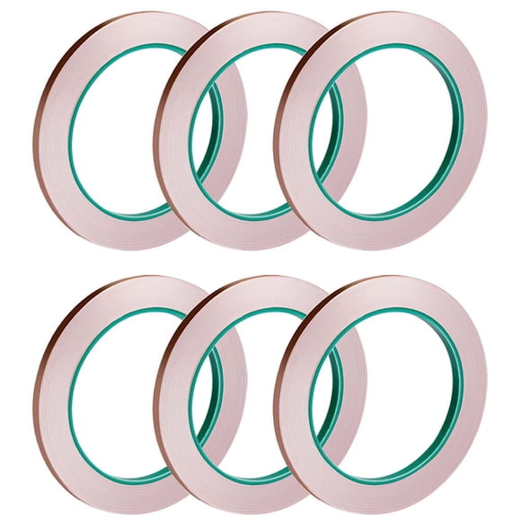 Cinta de lámina de cobre Selizo, 6 rollos de 0,6 cm x 20 m, para blindaje EMI