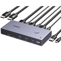Conmutador Kvm Ugreen 8K Displayport Dp 1.4 4 Usb 3.0 8K @60Hz
