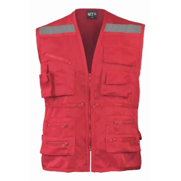 Chaleco Geologo Poplin Rojo Talla M