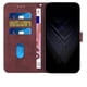 thumbnail image 4 of Funda tipo cartera para Nokia HMD Fusion con tarjetero, bolsillo para billetes, soporte, cierre magnético y correa para la muñeca, funda tipo folio con textura geométrica marrón, 4 of 5
