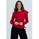 thumbnail image 2 of Polera Mujer Con Vuelo Rib Recogido Rojo Oscuro, 2 of 4