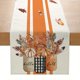 thumbnail image 1 of 1pc Autumn Maple Leaf Pumpkin Polka Dot Orange Home Decoration Table Flag 13inx72in, 1 of 5
