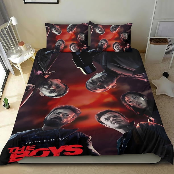 The Boys Conjunto de sábanas temático, trío de piezas, cómodo y amigable con la piel, diseño único, regalo de decoración para el hogar para familiares, amigos y fans,135cm *200cm